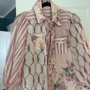 Zimmermann 3/4 sleeve print top